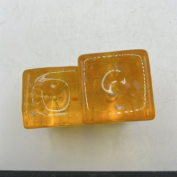 Fire & Light Citrus Yellow Gold Candle Holders Art Glass Collectible Decor Set 2 - Picture 16 of 16